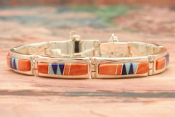 Calvin Begay Genuine Spiny Oyster Shell Sterling Silver Bracelet